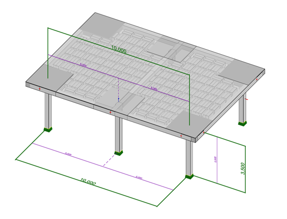 Ejes locales, bordes, transparencias y cotas 3D.